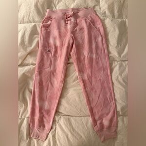 Figs Women's Limited Edition Pink Tie Dye Zamora Jogger Scrub Pants